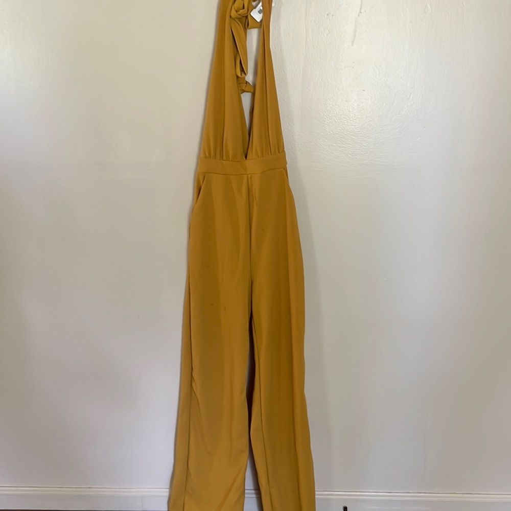 Forever 21 yellow formal jumpsuit